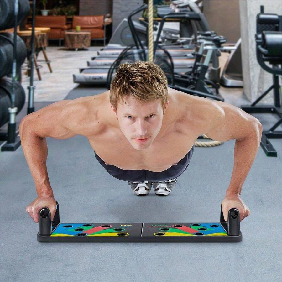 Push Up Rack Board 14 In1 Push Up Rack Board Fitness Workout Train Gym Muscle Exercise Pushup Stand - 14合1 黑色 - 查看 1