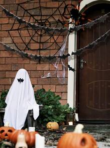 1Set Black Bat Decorative Hanging Banner Flag, Halloween Decorative Pull Flag For Room Fireplace Wall Decorations, Indoor & Outdoor Decor, Home Decoration Happy Halloween Party Supplies