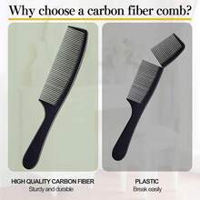 4 Piezas de Peines para Mujeres y Hombres, Set de Peines de Fibra de Carbono Negra Premium para Teasing y Parting, Peines para Estilistas de Cabello. - Negro - Ver 5