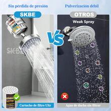 Skbe Cabezal De Ducha Regadera Para Baño 5 Modo Alta Presión Con 2 Filtro Ducha Color Plateado - Plateado - Ver 8