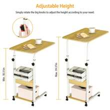 C Side Table Laptop Table Small Slim Snack Side Table For Couch Bed Sofa For Small Spaces Living Room Bedroom--Beige