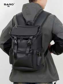 saroxi 男士休闲背包，时尚翻盖背包，轻便便携，适合旅行、露营、徒步旅行、大学/学校、青年学生，必备礼物