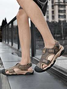 男士纯色基本款休闲沙滩波西米亚学院风复古运动通勤户外仿皮海滩节学校假日办公室居家健身房户外春夏秋季 - 卡其色 - 查看 7