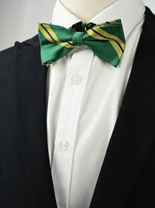 1 Peça Gravata de Laço Formal de Camada Dupla com Textura Espinha de Peixe para Homens, Acessório de Moda de Traje