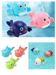 1/3 Pcs Cute Cartoon Dolphin Wind-Up Water Toys,Turtle Shaped Bathing Toys And Random Color Cute Frog-Shaped Bathing And Pool Toy - Fun Bathtub And Pool Toys For Children Age 3 4 5 6 7 8 9 10 Year Old Perfect Gift For Bath Time Interactive Play Water Bathroom Toys Gift For Children's Day/Halloween/Christmas/Thanksgiving Day/Birthday/New Year, Kids Toys, Toys For Boys And Girls