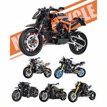 500+ Pcs Black Motorcycle Model Building Blocks Set, Suitable For Adults, Movie Theme ABS Racing Car Toy, Creative Interesting Collectible, Desktop Decor, Ideal Gift For Birthday, Christmas, Halloween