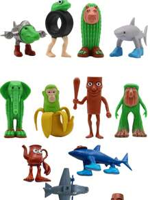 Drôle de modèle de poupée en 3D personnalisée, homme bâton, poupée de requin avec chaussures, ornements de bureau, décoration d'intérieur, figurine d'action mignonne et à collectionner