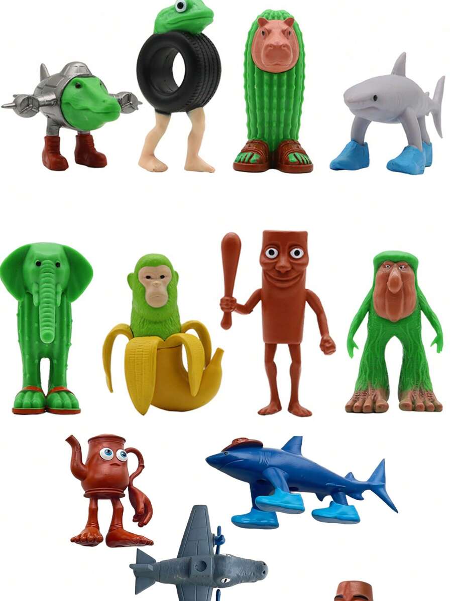 Drôle de modèle de poupée en 3D personnalisée, homme bâton, poupée de requin avec chaussures, ornements de bureau, décoration d'intérieur, figurine d'action mignonne et à collectionner