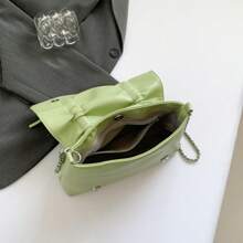 Pale Color Bowknot Chain Strap Flap Cover Shoulder Bag Crossbody Bag