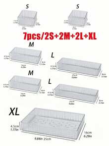 1pc/4pcs/7pcs Acrylic Makeup Drawer Organizer Set, Multi-Size Combination Storage Boxes, Suitable For Cosmetics, Skincare, Office Supplies, Desktop Accessories, Portable Design, Jewelry Tray, Desk Tidy, Room Decor, Home Decor - Transparent - View 16