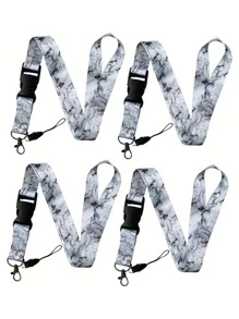 1pc Marble & Galaxy Pattern Lanyard, Suitable For Doctors, Nurses, Students, Teachers, Exhibition Staff ID Badge Holders, Can Be Used As Exhibition, Gift, Keychain Or Daily Use Car Accessories Bag Charm School