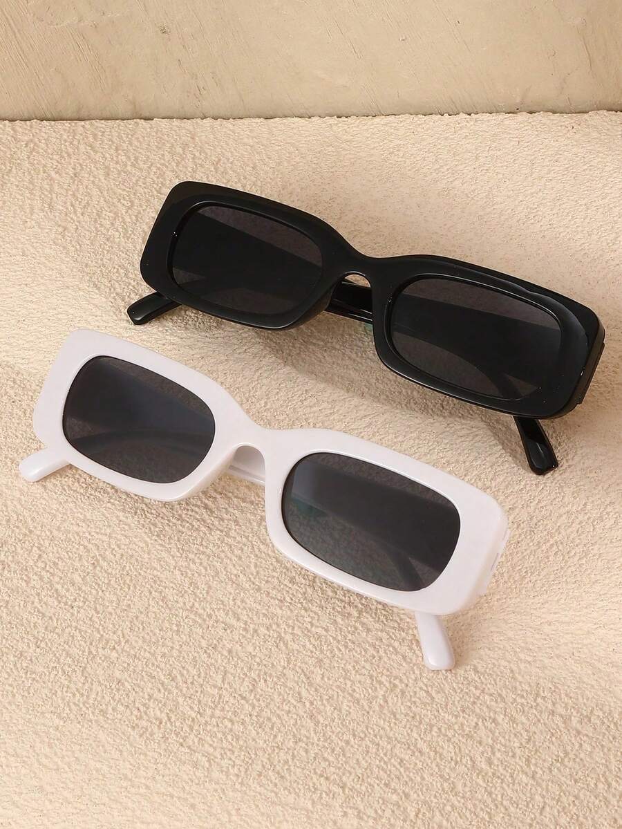 2 件青少年精致几何时尚眼镜，适合度假装、学校郊游、外出装、露营配件