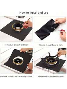 8/4/1pc燃气灶防污防油垫可水洗清洁垫炉头保护垫防尘耐热垫材质燃气灶保护垫适用于家用燃气灶家用电器厨房必备让炉灶更清洁 - 彩色 - 查看 4