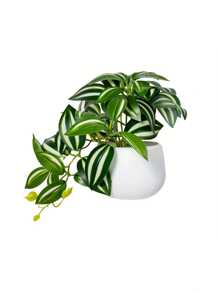 1pc Artificial Green Plant With Pot Fake Mini Plant Lifelike Indoor/Outdoor Decor For Home Garden Porch Farmhouse For Hanging Plants Window Boxes Wedding Table Office Birthday Party Gift Graduation Decor