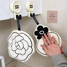 Toalla de mano suave y agradable para la piel, toalla para la cara colgante, paño de mano absorbente en de velocidad gruesa de doble capa para cocina y baño - frasco de perfume redondo - Ver 4