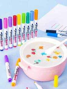 36pcs/Set Random Shell Pattern Magic Watercolor Pens, Water-Based Pigment, Multi-Color, Floating Ink, Marker, Suitable For Painting, Education, Party Gifts, Birthday Gifts, Ceramic Spoon (Shell Pattern, Color And Logo Are Random) - Multicolor - View 1