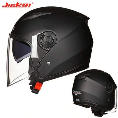 Men Motorcycle Half Helmets Dual Lens Scooter Moto Helmet Casco Village Riding Capacete De Moto Motocross Helmets-JIEKAI