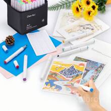 Multiple Colors Alcohol Markers,168/120/80/60/48 Colours Double Tipped Alcohol Markers,Give Impermeable Mat,Chisel & Brush Alcohol-Based Art Marker Set For Adults Coloring Illustration,Great Value Pack For Students Art Class- Refillable Ink Back To School