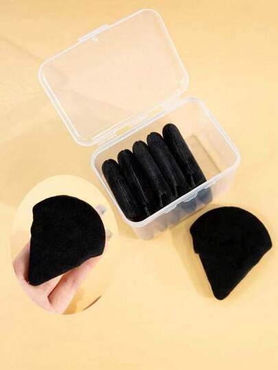 6个/套 三角形大号 70x65mm 化妆海绵，天鹅绒植绒表面，干湿两用，黑色，化妆，便宜，房间装饰，梳妆台，旅行，卧室，化妆配件，粉扑，美妆蛋，粉扑，化妆海绵，便宜，圣诞礼物，化妆，化妆工具，便宜货，礼物，女士礼物，圣诞礼物，赠品，旅行，便宜货，旅行必备