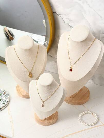 Velvet Portrait Necklace Display Pendant Organizer Jewelry Display Stand Jewelry Mannequin Bust Necklace Pendant Window Display