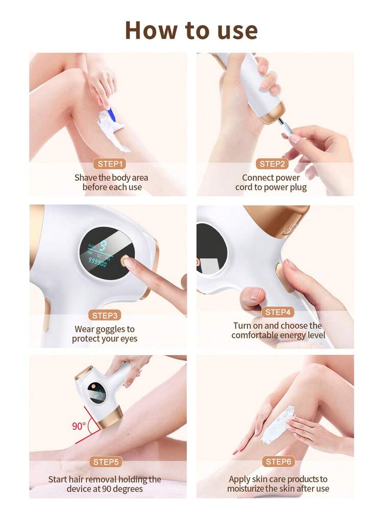 LYSMOSKI 男女両用ホワイト 家庭用IPL脱毛器 3 in 1 9段階調整 2モード