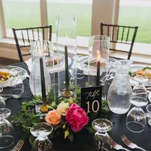 10件套 白色/黑色长方形桌号牌，磨砂婚礼桌号牌，波西米亚风格婚礼餐桌装饰，亚克力婚礼桌号牌，金色字母长方形婚礼装饰，桌号牌装饰 - 彩色 - 查看 12