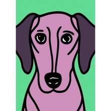 1pc Wall Arts Posters Optional Frame Modern Colorful Cute Dog Posters Canvas Painting Cartoon Abstract Animal Modern Wall Art Picture For Kid Room Home Decoration Painting