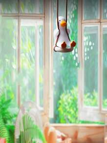 1/2PCS Handmade Plaster Cute Swinging Tyre Duck, Car Rearview Mirror Hanging Ornament, Car Interior Ornament, Gardening Decoration Hanging Ornament Room Decor Bedroom Decor Home Decor Wall Decor