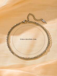 1pc Summer Beach Sexy Ins Style Double Layer Chain Anklet For Women's Foot Jewelry