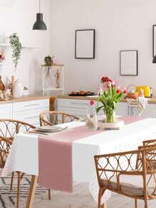 6 Packs Tablecloths And Satin Table Runners, White And Gold Dot Tablecloths 54 X 108 Inches, Gold Satin Table Runners 12 X 108 Inches, Disposable Plastic Tablecloths, Suitable For Weddings Birthdays Parties Halloween, Christmas Table Party Decorations,Christmas