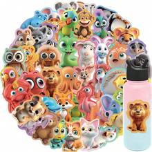 50 pièces Autocollants d'animaux limbiques colorés, autocollants mignons de dessin animé pour ordinateur portable, bouteille d'eau, bagages, cahier, imperméables, graffitis, vinyle, fournitures scolaires, rentrée scolaire - Multicolore - Voir 10