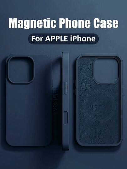 VRNOEI Luxury Magnetic Wireless Charger Case Compatible With IPhone 16 14 13 12 11 15 17 Pro Max With Velvet Compatible With IPhone 17 AIR 14 15 16 Plus Phone Cover Accessories