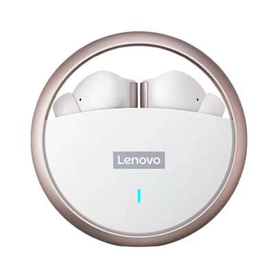 Lenovo Äkta trådlöst Bluetooth-headset LP60 Vrid för att öppna Hög signaleffektivitet Snabbt och stabilt Ultralång batteritid Ljud- och videosynkronisering Böljande ljudeffekter Semi-in-ear Bekväm att bära Vit