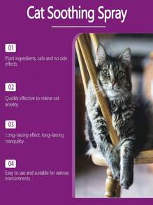 Pet Cat Calming Spray, Gentle Formula To Help Relieve Anxiety, Scratching And Urination Behaviors. Contains Special Ingredients To Quickly Soothe And Relax Cats. Suitable For Various Pets Like Cats And Dogs, Effects May Vary For Different Dogs, Can Increase Usage To Train Dogs. Pet Gift, Cat Gift, Holiday Gift, Pet Care, Party Favor.