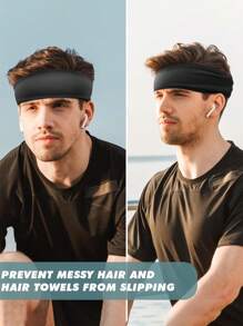 5PCS Sports Headbands - Moisture Wicking Sweatband For Men, Sweat Absorbing Headband For Running, Cycling, Yoga, Fitness, Men Vacation Accessories, Men Accessories - Multicolor - View 7