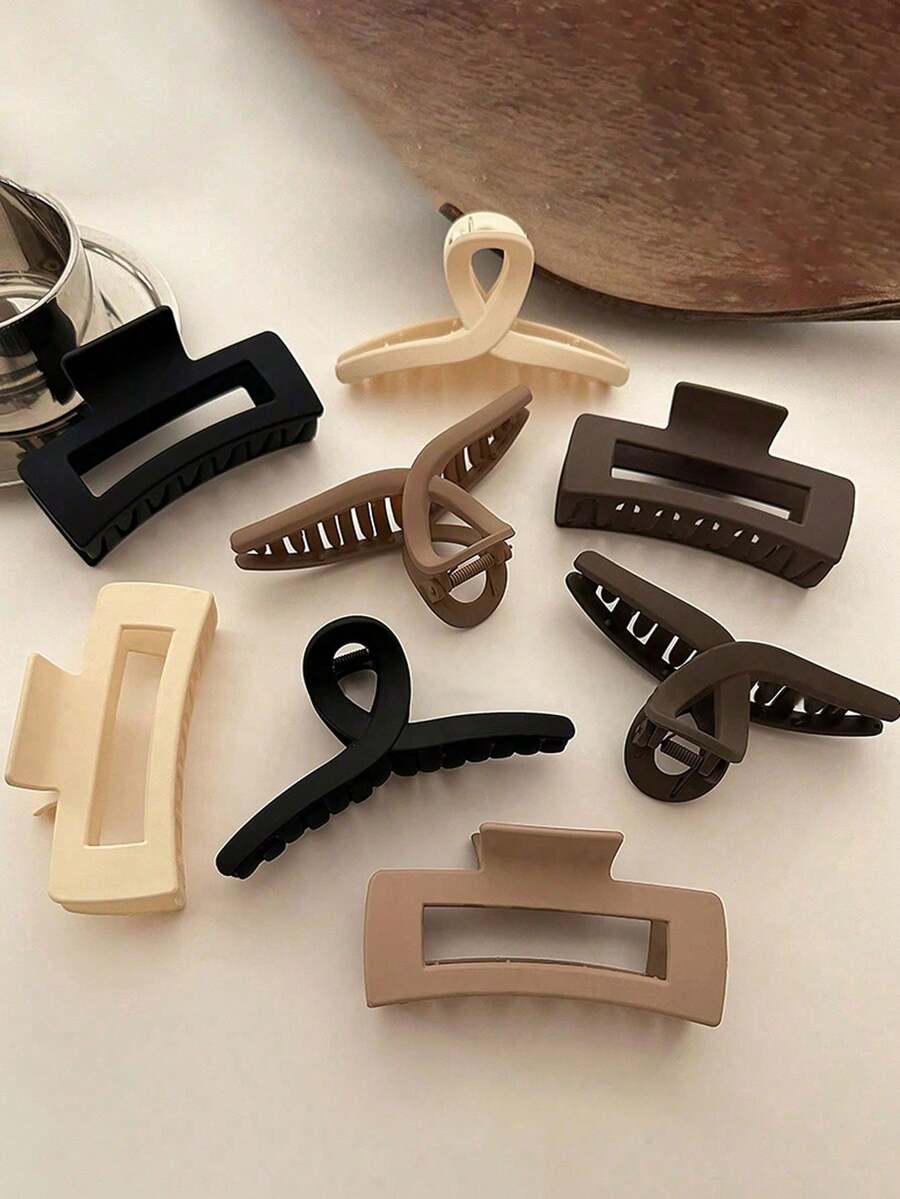 8 件/1 件女士方形几何 4.33 英寸塑料发夹，轻巧、时尚、多功能、优雅、别致、简约，适合日常、休闲、派对、通勤、度假、发型、洗脸、化妆、服装配饰、夏季发饰、爪夹