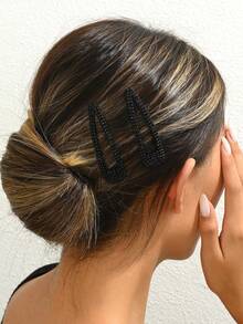 2个/8个装 女士水钻发夹 时尚甜美社交名媛BB夹 休闲侧夹 闪亮单线夹 适用于女士发髻、婚礼发型和新娘配饰、美发工具、卷发、旅行、美发工具、女士配饰、秋季、旅行、美发工具、礼物、旅行、女士礼物、圣诞节、女士礼物、圣诞礼物、成人礼物、成人、女士配饰、圣诞礼物、成人圣诞礼物创意、美容、女士圣诞礼物、派对、头部配饰、爪夹 - 彩色 - 查看 6