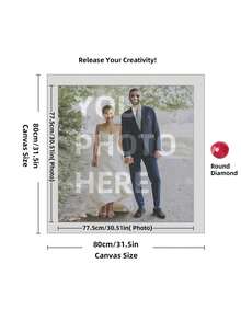 1pc Custom 5D DIY Diamond Art Painting Kit - Personalize With Your Photo, Round Or Square Acrylic Diamonds, Ideal For Home Decor & Unique Gifts, 11.81x15.7in, Diamond Art Kits - Multicolor - View 28