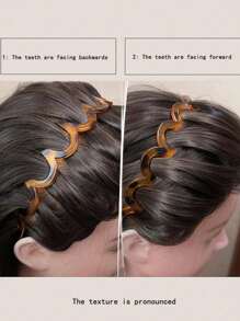 1pc Mother's Day Leopard Patterned Hair Hoop, Fashion Elegant Casual Minimalist Resin Material Girls Solid Shiny Leopard Tooth Headband Hair Accessory Set, Suitable For Daily, Commuting, Bathing, Makeup, Fixing Messy Hair, Wavy Hair Hoop, Hairband, Hair Hoop Headbands