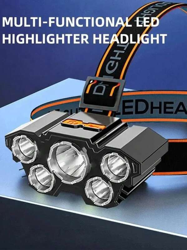 5 LED Stirnlampe wiederaufladbar, 4 Beleuchtungsmodi, leicht für Outdoor Camping, Laufen, Wandern, Arbeitsbeleuchtung, Camping Zubehör
