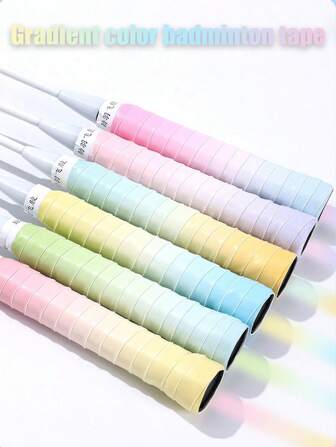 1pc Gradient Color Badminton Grip Tape Anti-Slip Sweat-Absorbing And Shock-Absorbing Grip Tape Forminton Racket; Comfortable Tennis Handle Wrapping Tape