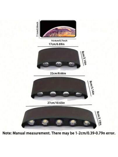 Pcs, Indoor Wand Light, Moderne Warm Verlichting Bedroom Bedside Lamp, Corridor Up Down ative Lights, Stairs, Living Room, Garage, Background view 3