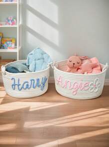 Cesto di immagazzinaggio intrecciato di colore tinta unita fatto a mano personalizzato con manico, cesto di immagazzinaggio con corda personalizzata per giocattoli, cosmetici, articoli per la casa, cesto regalo decorativo per camera, vacanze, nuova sposa, damigella, blu, per il ritorno a scuola, multifunzionale, durevole, ornamentale, riutilizzabile, raffinato, stiloso, di alta qualità, colorato, moderno, personalizzato, unico, regali ideali per lui, regali ideali per lei, ragazzo, papà, ragazza, mamma, famiglia, amici, sala da tè, casa, giardino, ufficio, per anniversari, per San Valentino, per la Festa della Mamma, per compleanni, per la Festa del Papà, per laurea, per matrimoni, per il riscaldamento della casa