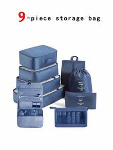 9pcs Bohemian Style Travel Packing Organizer Set, Includes Toiletry Bag, Cosmetic Bag, Underwear, Shoes And Clothing Pouches. Ideal For Travel, Hospital, Dorm, School, Vacation, Back To School Essentials - Multicolor - View 9