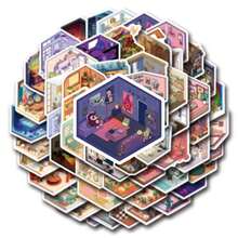 55 Stücke Haus-Motiv Aufkleber Vinyl Ästhetik Aufkleber für Scrapbooking, Tagebücher, Laptop, Stoßstange, Skateboard, Wasserflasche, Computer, Handy, Cartoon, Helm, Auto