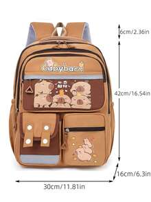 Capybara Kids Backpack, Lightweight Large Capacity Versatile Elementary/Middle School Student Backpack For Boys And Girls - Brown - View 13