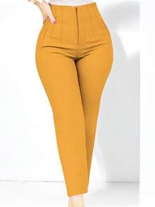 Women Pants - Mustard Yellow - View 2