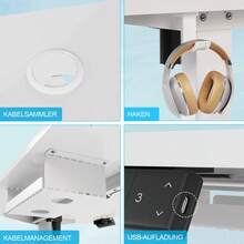 Devoko Gunji Electric Standing Desk Height Adjustable Sit-Stand Desk With Memory Smart Panel - White - View 8