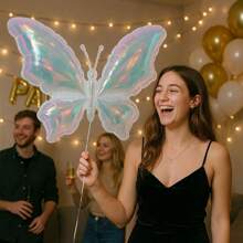 39 Inch Iridescent Transparent Butterfly Balloons - Decoration For Wedding/Birthday/Party, Extra Large Single Pack, Balloon Arch, Summer Theme Decor, Photo Props Gifts Beach Back To School School Supplies Room Decor