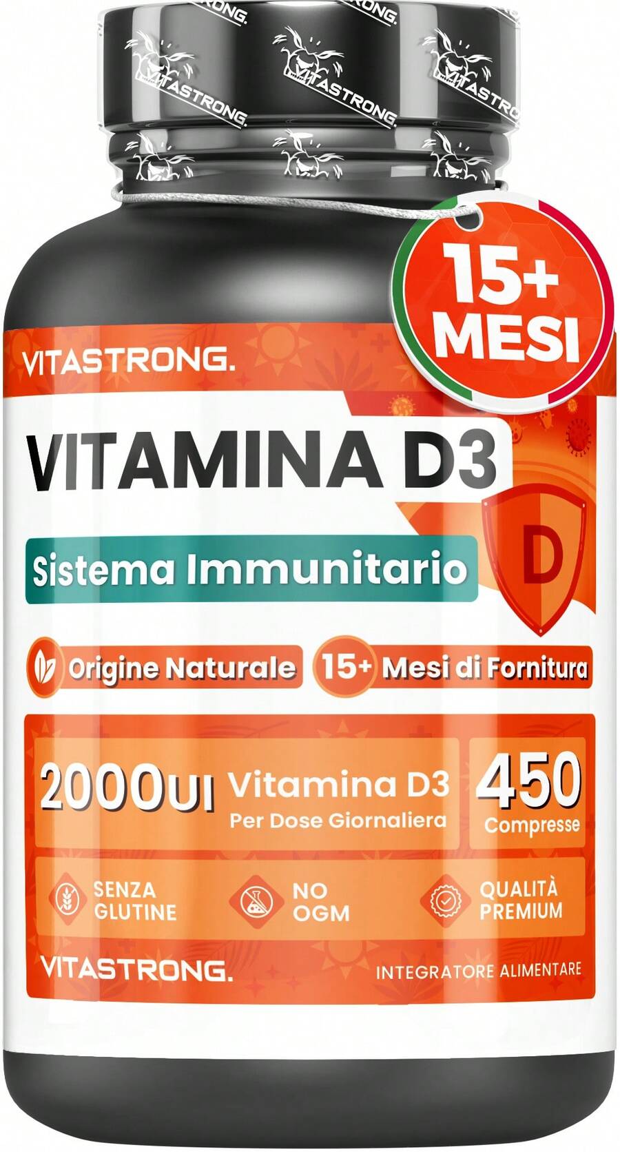 Vitamin D3 50mcg High Strength – 450 Tablets (15+ Months Supply) – Daily Nutritional Supplement – Premium Quality Vitastrong - Others - View 1